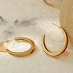 Gold Medium Double Hoops