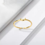 Gold Adjustable Cresent Ring