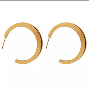 Gold Medium Double Hoops