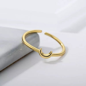 Gold Adjustable Cresent Ring