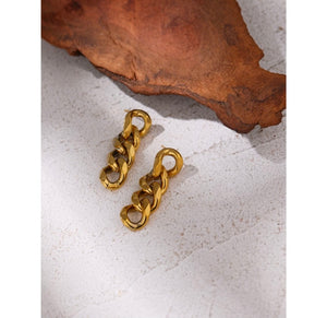 Medium Gold Chain Link Earrings