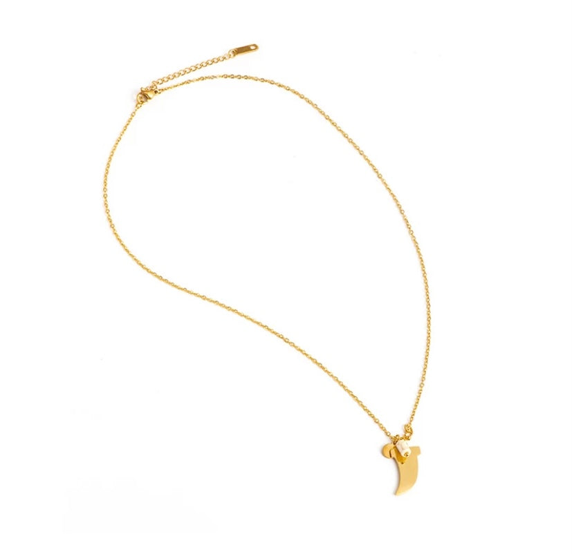 Gold Saber Tooth Necklace