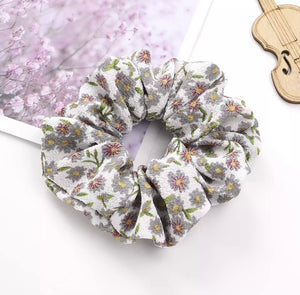 Floral Chiffon Scrunchies