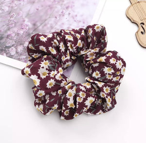 Floral Chiffon Scrunchies