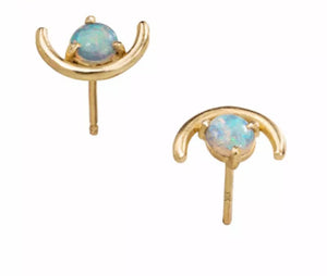 Opal Crescent Studs