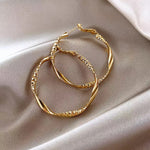 Gold Crimped Hoops